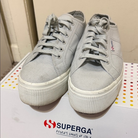 Superga 2740 Platform Grey Shoes - Picture 6 of 10